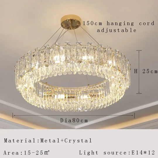Elegant LED Transparent Crystal Chandelier - A Modern Light Luxury Fixture for Living Room Decor - DecorGlobe