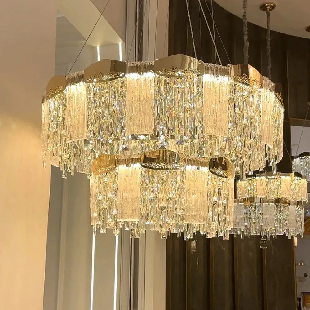 Elegant Modern Circular Crystal Chandeliers - Adding Light Luxury and Creativity to Your Living Room, Dining Room, and More - DecorGlobe