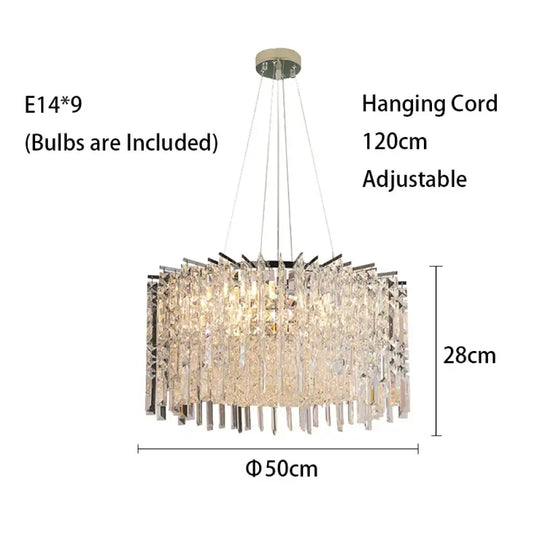 Elegant Modern Crystal Chrome Chandelier - A Luxury Glossy Fixture for Living Rooms, Bedrooms, and Dining Room Decor - DecorGlobe