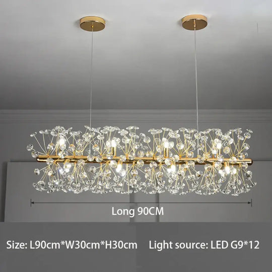Elegant Modern Gold K9 Crystal Hanging Chandelier - A Luxury LED Fixture for Living and Dining Spaces - DecorGlobe