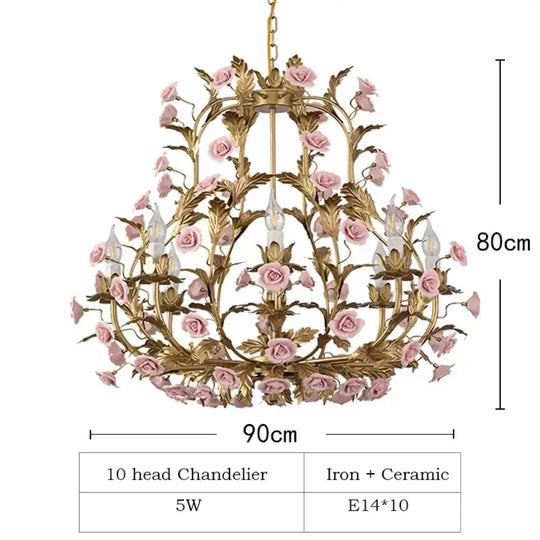 Elegant Nordic Rose Copper Chandelier - LED Illumination for Luxury Living - DecorGlobe