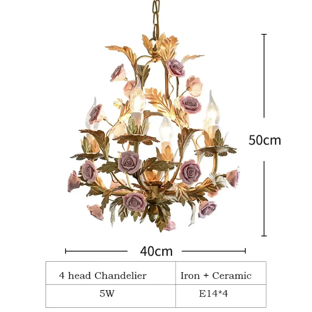 Elegant Nordic Rose Copper Chandelier - LED Illumination for Luxury Living - DecorGlobe