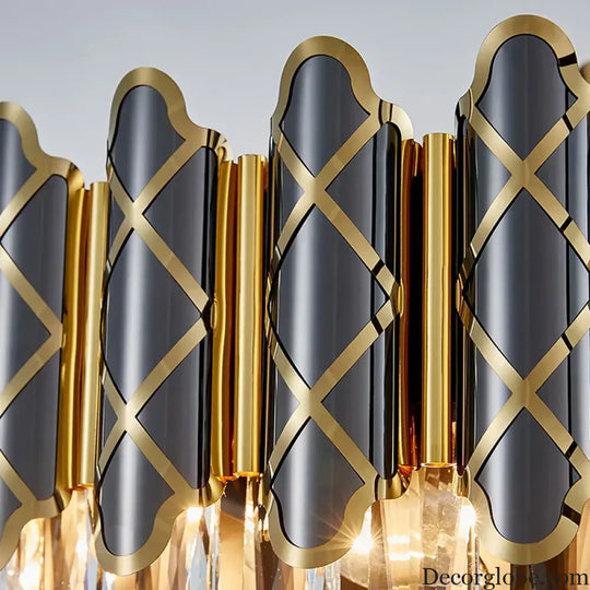 Elegant Post-Modern Black Crystal Chandelier - A Simple Atmosphere Fixture for Living Rooms, Bedrooms, and Dining Spaces - DecorGlobe