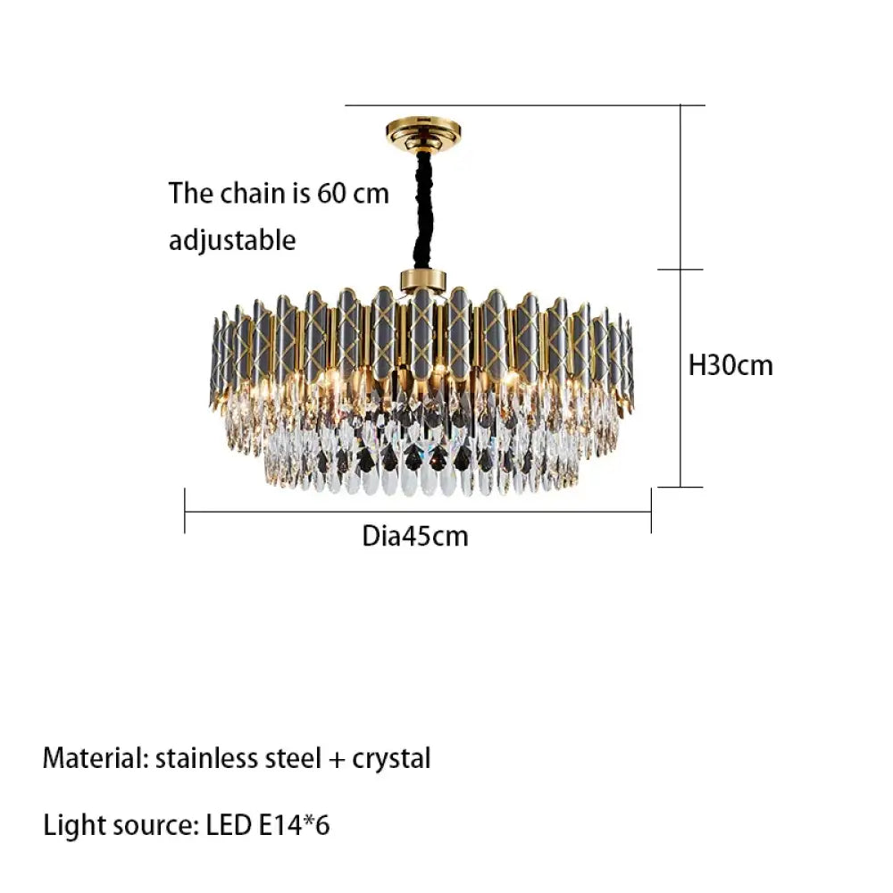 Elegant Post-Modern Black Crystal Chandelier - A Simple Atmosphere Fixture for Living Rooms, Bedrooms, and Dining Spaces - DecorGlobe