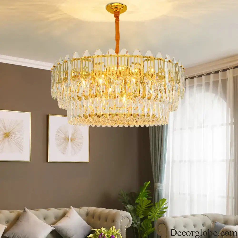 Elegant Post-Modern Crystal Chandelier - Stainless Steel Starry Lamp for Living Rooms, Bedrooms, and Dining Areas - DecorGlobe