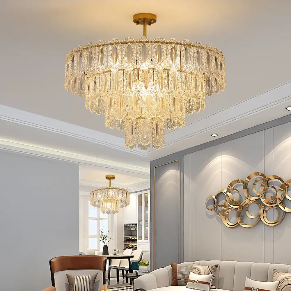 Elegant Post-Modern Glass Chandelier - A Personality Creative High-End Addition for Living Rooms, Dining Rooms, and Bedrooms - DecorGlobe