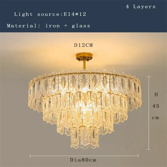 Elegant Post-Modern Glass Chandelier - A Personality Creative High-End Addition for Living Rooms, Dining Rooms, and Bedrooms - DecorGlobe