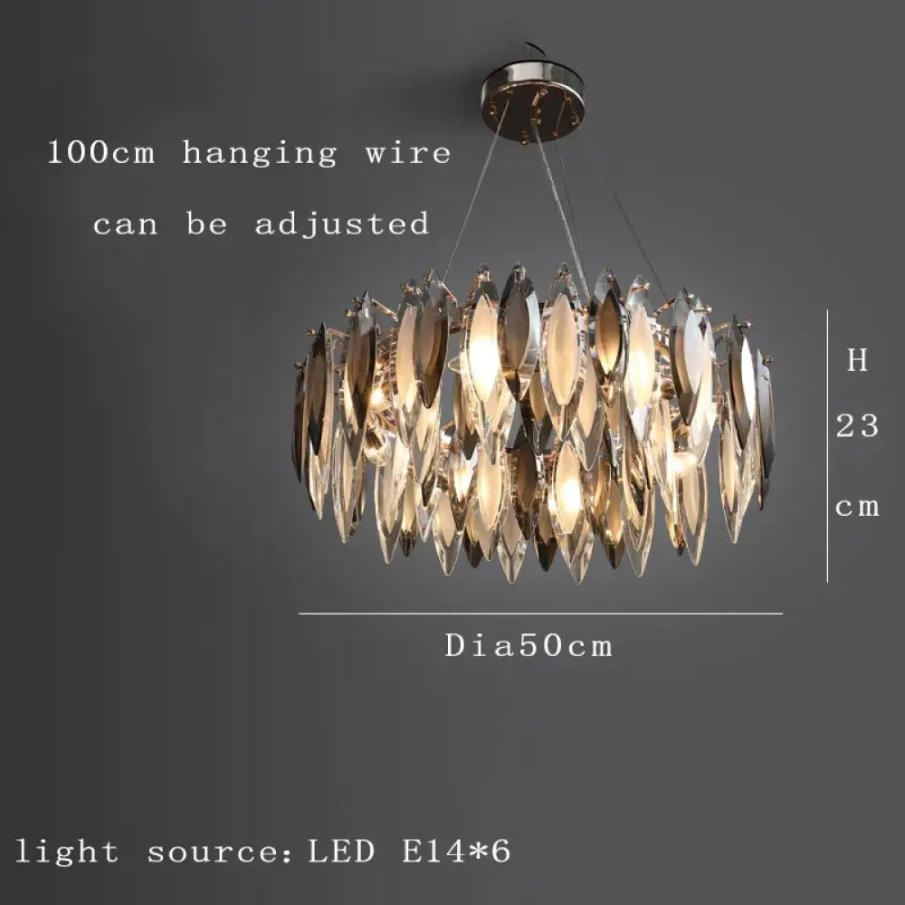 Elegant Round Gold LED Crystal Chandelier - A Modern Luxury Lighting Fixture for Dining Rooms, Living Rooms, and Home Decor - DecorGlobe