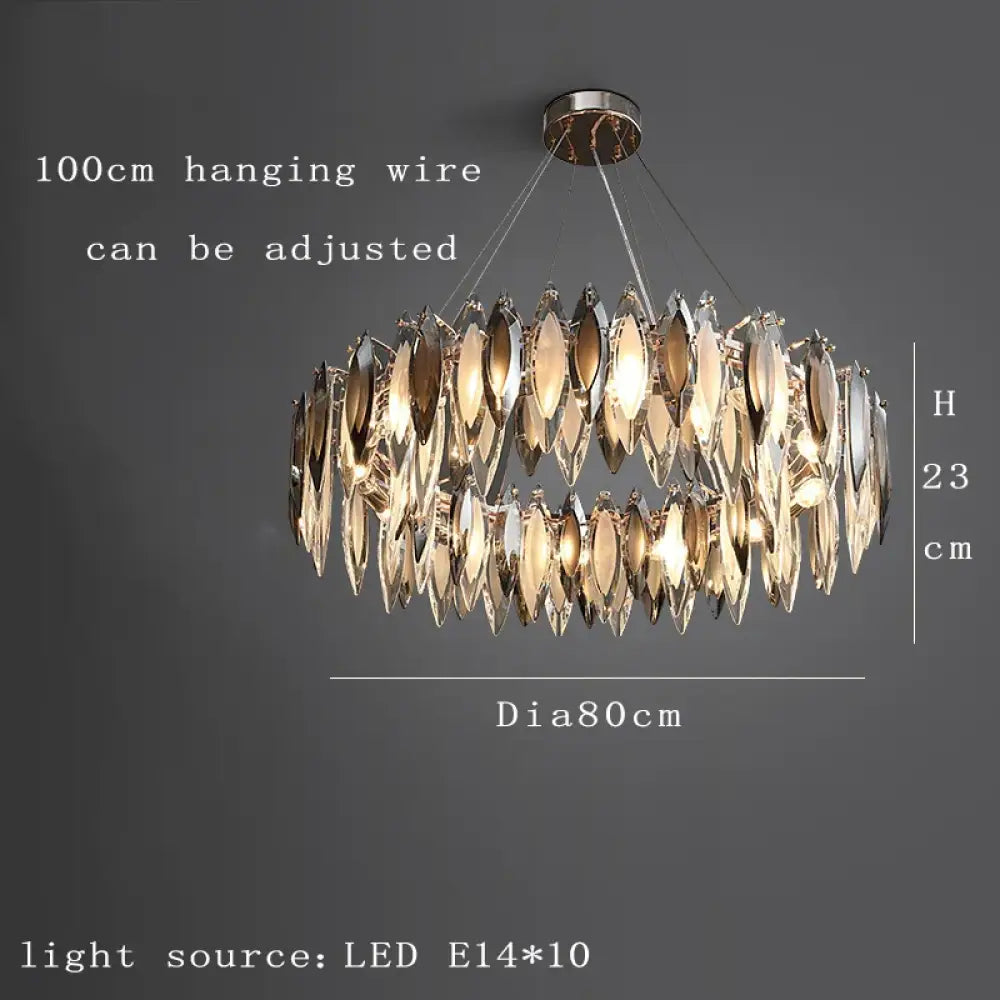 Elegant Round Gold LED Crystal Chandelier - A Modern Luxury Lighting Fixture for Dining Rooms, Living Rooms, and Home Decor - DecorGlobe
