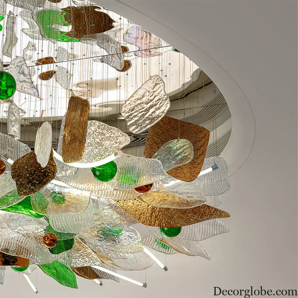 Elisabetta Custom Build Glass Leaves Chandelier Chandelier