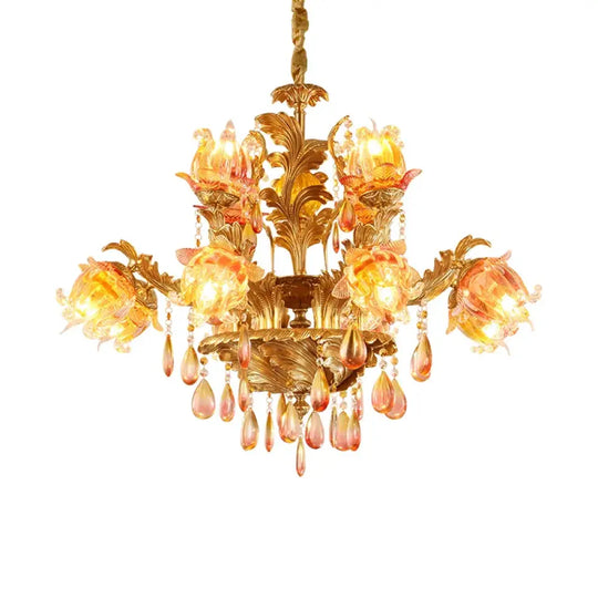 ÉLISÉE French Style Glass & Brass Classical Chandelier 15lights D100 H70cm Chandelier