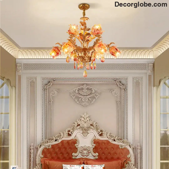 ÉLISÉE French Style Glass & Brass Classical Chandelier Chandelier