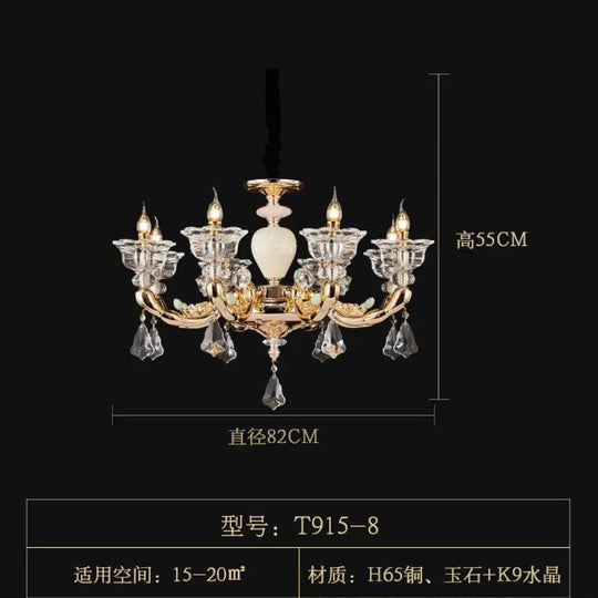 European-style copper crystal living room chandelier French restaurant Home luxury villa hotel bedroom room lighting 8