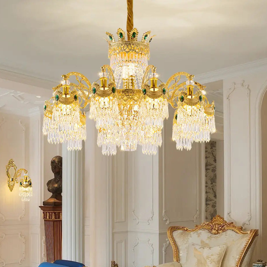 European Crystal Branch Chandelier for Duplex Living