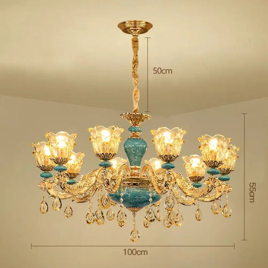 European Luxury Crystal Chandelier Light for Living Room and Bedroom 10 arms / Neutral light / China Mainland Chandelier