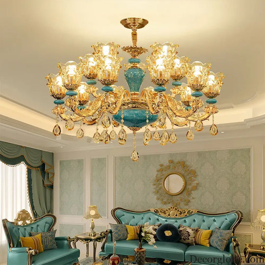 European Luxury Crystal Chandelier Light for Living Room and Bedroom Chandelier