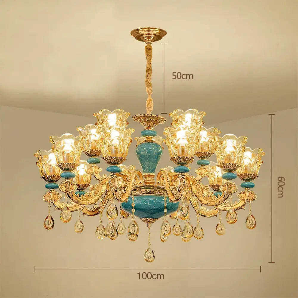 European Luxury Crystal Chandelier Light for Living Room and Bedroom 15 arms / Neutral light / China Mainland Chandelier