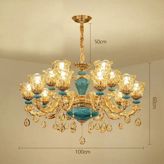 European Luxury Crystal Chandelier Light for Living Room and Bedroom 15 arms / Neutral light / China Mainland Chandelier