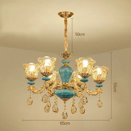 European Luxury Crystal Chandelier Light for Living Room and Bedroom 6 arms / Neutral light / China Mainland Chandelier