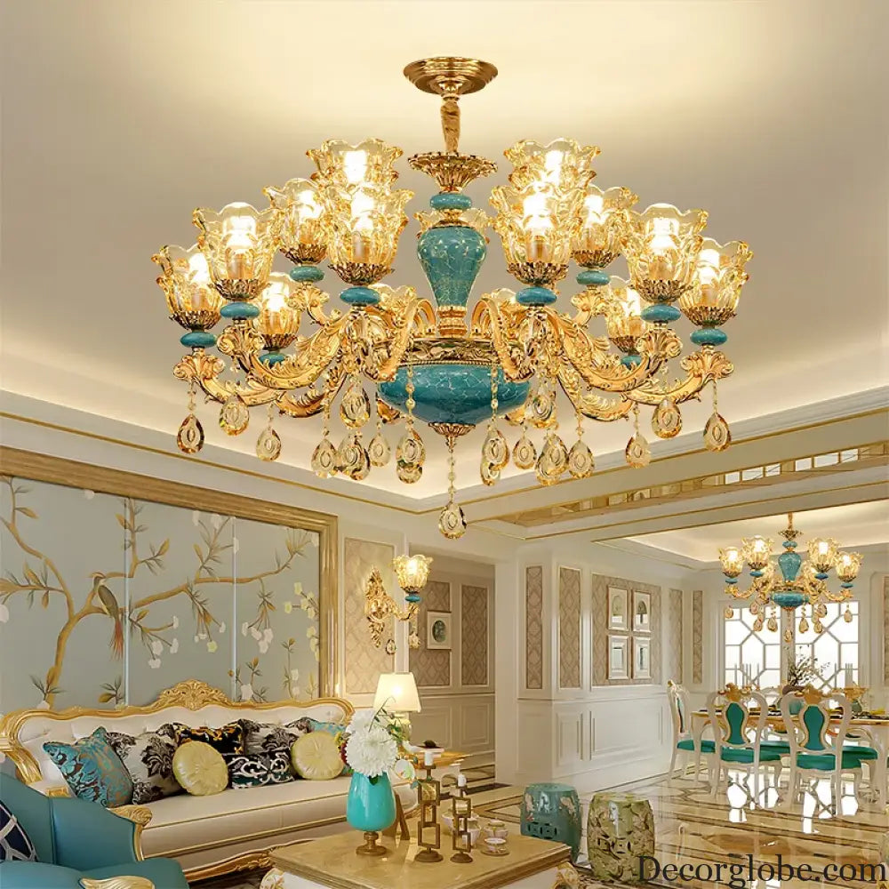 European Luxury Crystal Chandelier Light for Living Room and Bedroom Chandelier