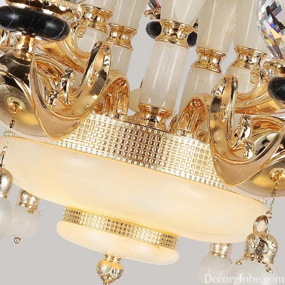 RÉGALIA European Rococo Marble & Crystal Chandelier Chandelier