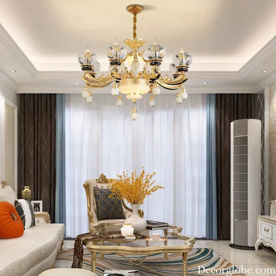 RÉGALIA European Rococo Marble & Crystal Chandelier Chandelier