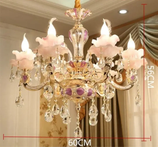 European Style Crystal Chandelier - Elegant Zinc Alloy Pendant Lighting for Modern Decor - DecorGlobe