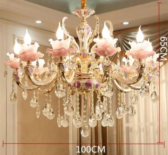 European Style Crystal Chandelier - Elegant Zinc Alloy Pendant Lighting for Modern Decor - DecorGlobe