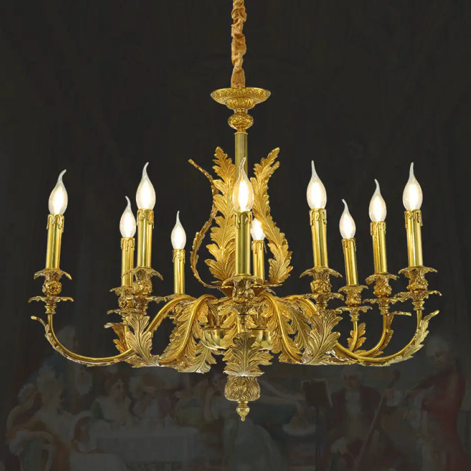 European-Style Crystal Copper Chandelier for Luxury Villas 12-head chandelier (diameter 90cm, height 75cm)