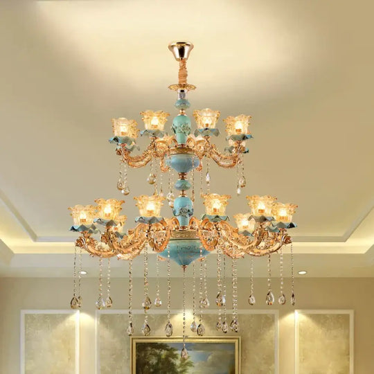 European-Style Duplex Building Chandelier - Elegance for Living Rooms, Hotels, and Ceramic Staircases - DecorGlobe