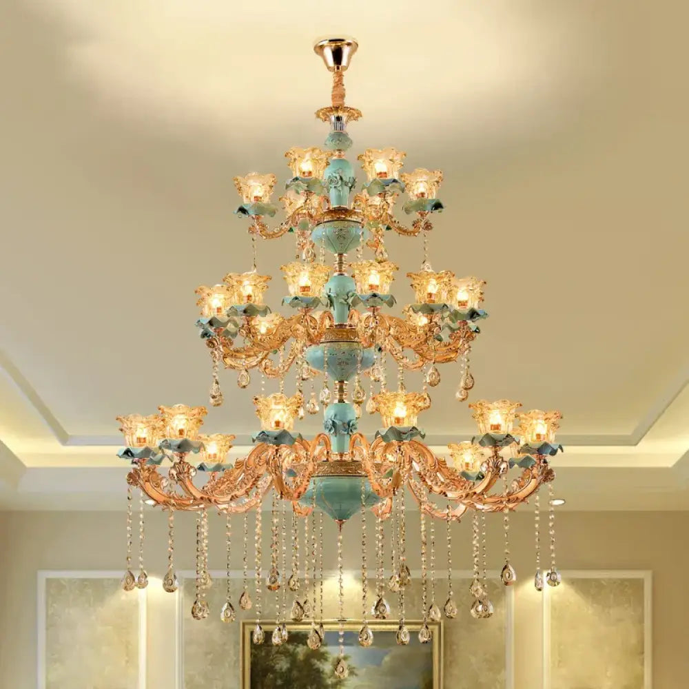 European-Style Duplex Building Chandelier - Elegance for Living Rooms, Hotels, and Ceramic Staircases - DecorGlobe