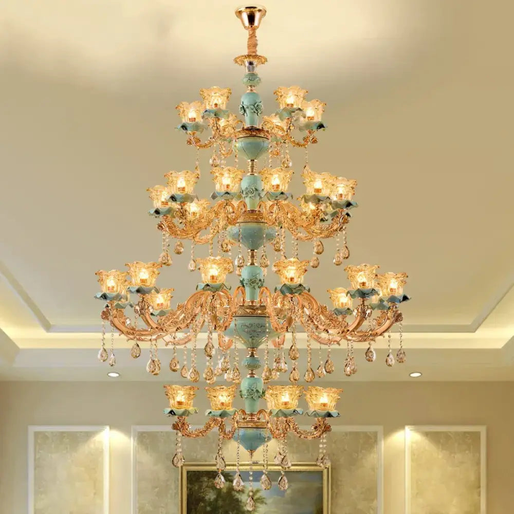 European-Style Duplex Building Chandelier - Elegance for Living Rooms, Hotels, and Ceramic Staircases - DecorGlobe