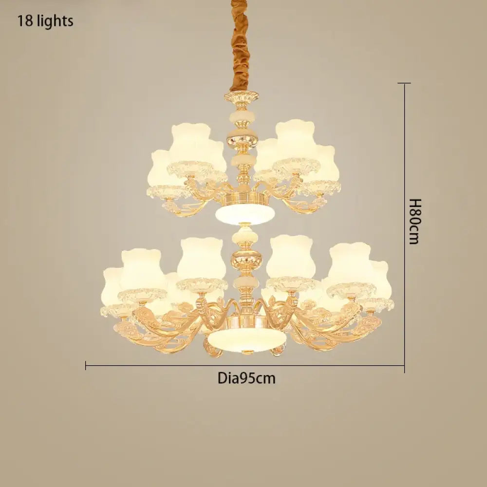 European Style Duplex Building Chandelier - Simple Elegance for Large Living Rooms, Hallways, and Staircases - DecorGlobe