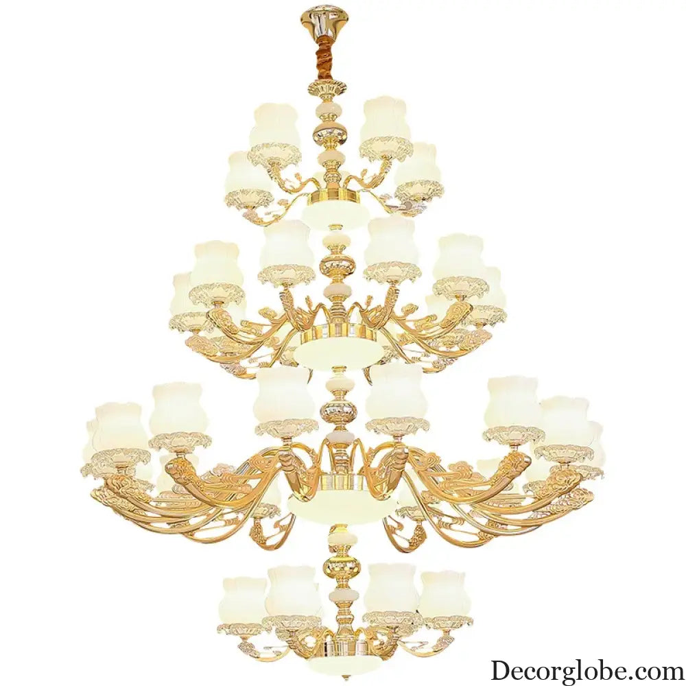 European Style Duplex Building Chandelier - Simple Elegance for Large Living Rooms, Hallways, and Staircases - DecorGlobe