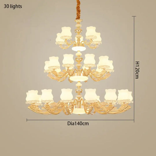 European Style Duplex Building Chandelier - Simple Elegance for Large Living Rooms, Hallways, and Staircases - DecorGlobe
