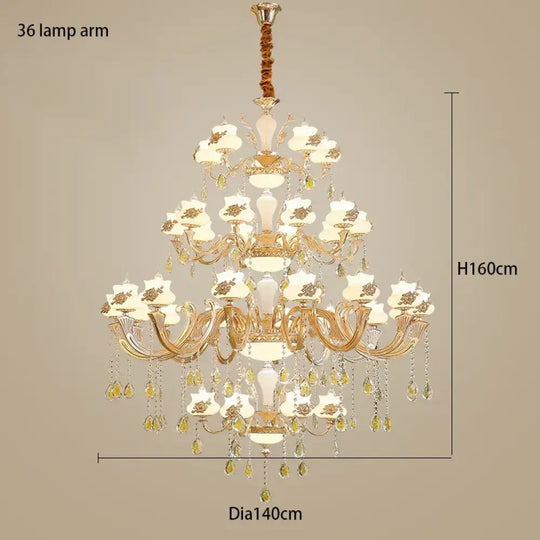 European-Style Duplex Building Large Chandelier - Villa Elegance for Spacious Living and Hotel Grandeur - DecorGlobe