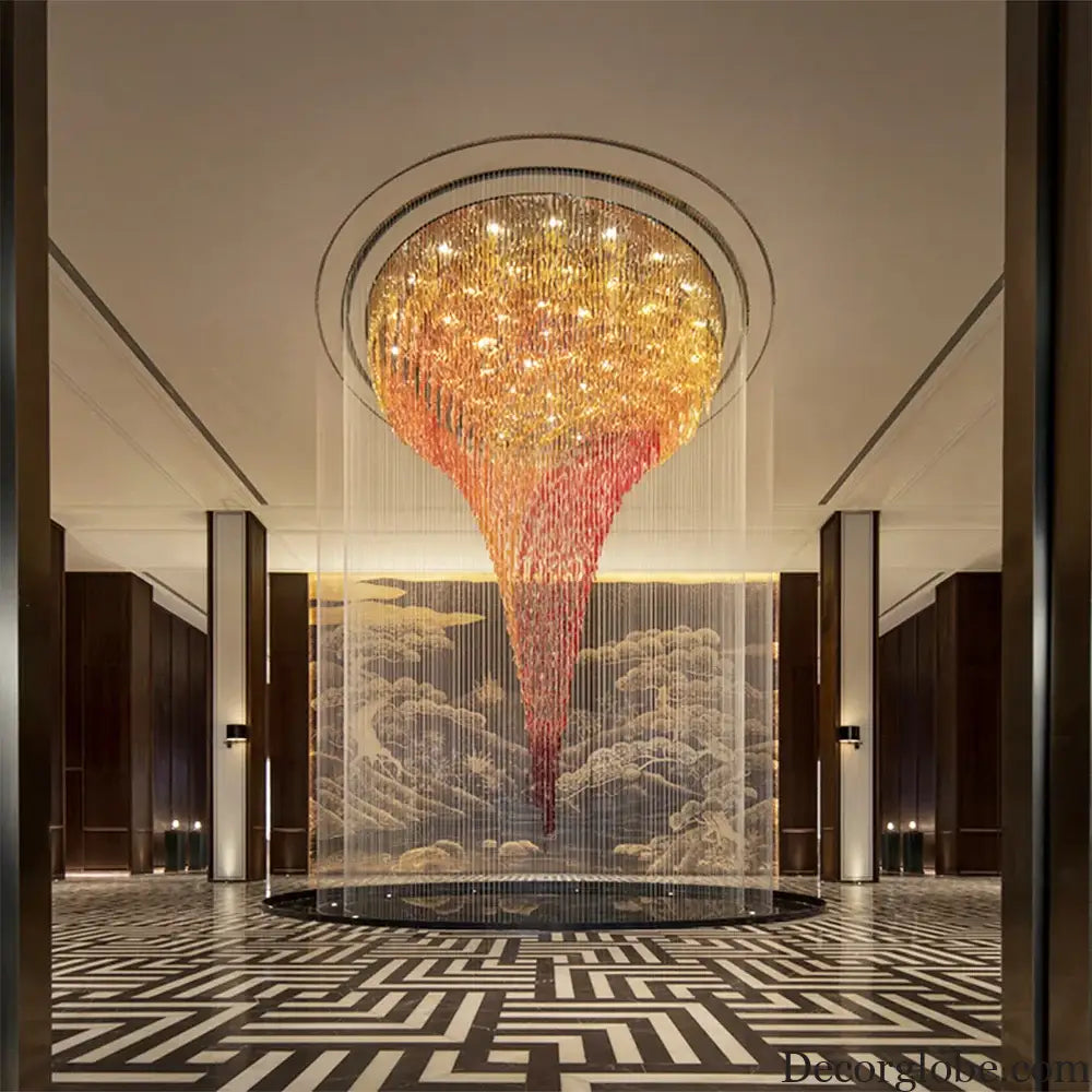 Evangeline Custom Build Large Foyer Glass Chandelier Chandelier