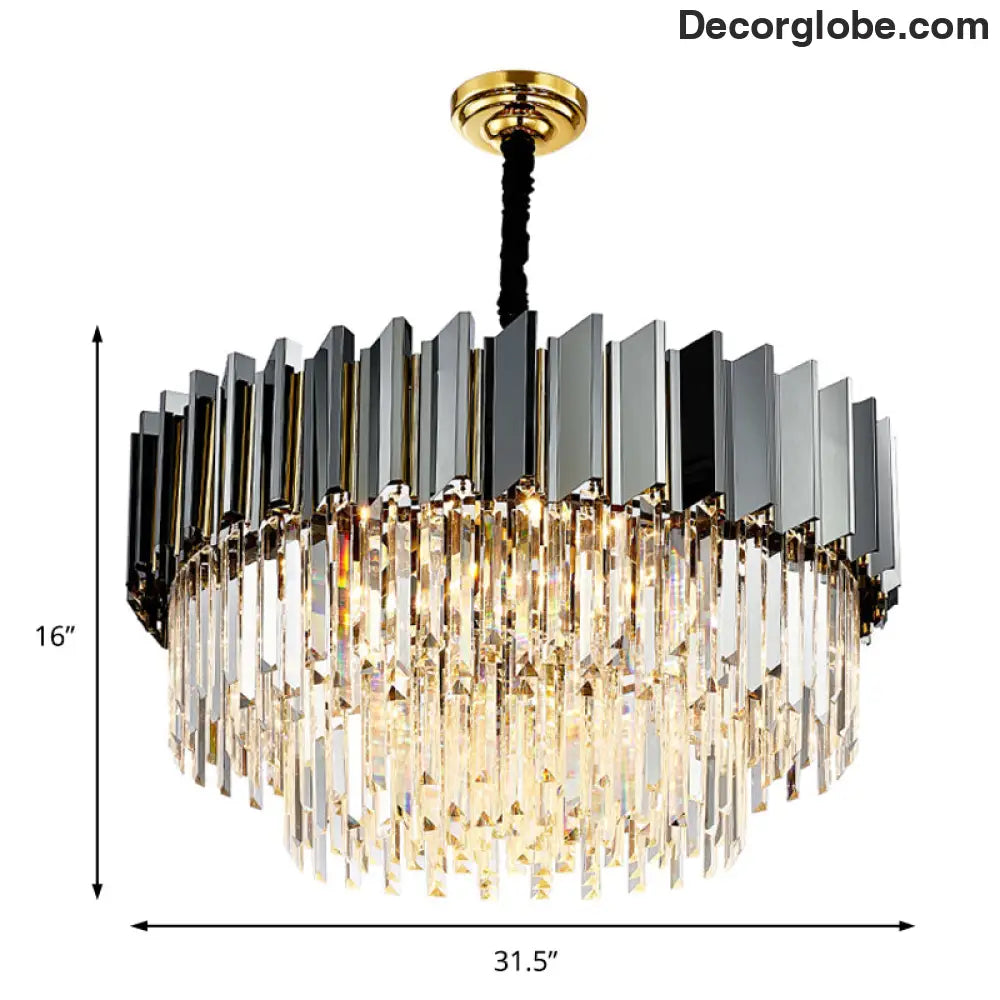 Evelyn's Crystal Chandelier - Modern Elegance with Tiered Design - DecorGlobe