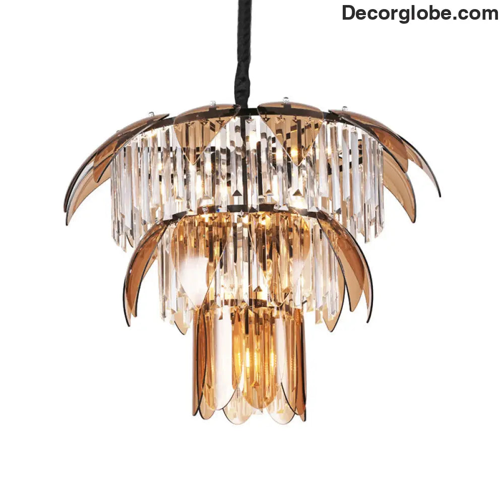 Evelyn's Enchanting Crystal Chandelier: Light Up Your Living Room in Style - DecorGlobe