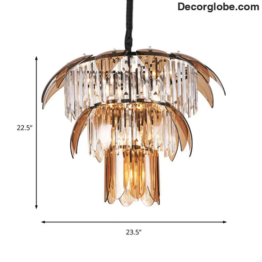 Evelyn's Enchanting Crystal Chandelier: Light Up Your Living Room in Style - DecorGlobe