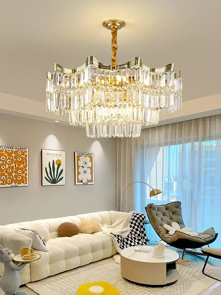 Exquisite Crystal Chandelier for Living Rooms, Bedrooms, and More - Modern French Light Luxury Design - DecorGlobe
