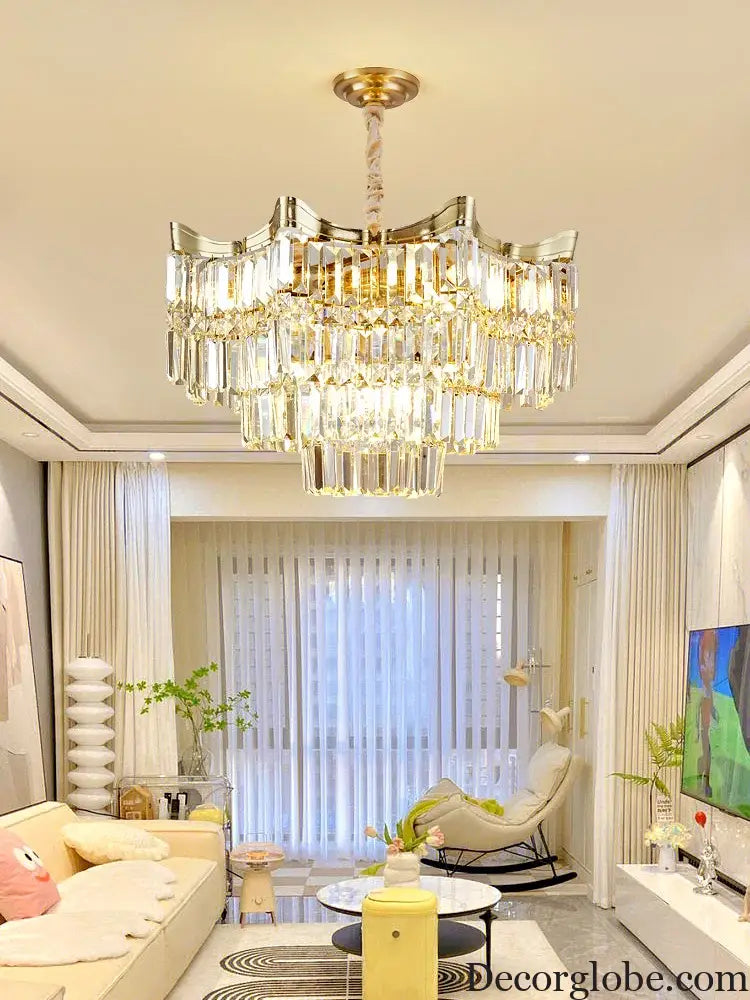 Exquisite Crystal Chandelier for Living Rooms, Bedrooms, and More - Modern French Light Luxury Design - DecorGlobe