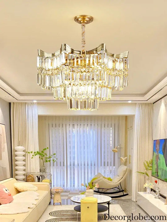 Exquisite Crystal Chandelier for Living Rooms, Bedrooms, and More - Modern French Light Luxury Design - DecorGlobe