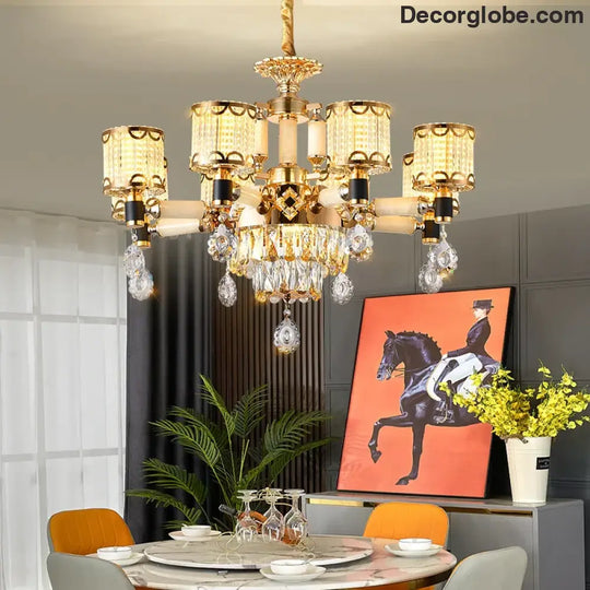 Exquisite Crystal Pendant Chandelier - A Luxurious and Romantic Lighting Fixture for Your Living Space - DecorGlobe
