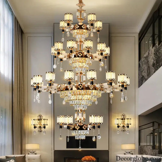 Exquisite Crystal Pendant Chandelier - A Luxurious and Romantic Lighting Fixture for Your Living Space - DecorGlobe