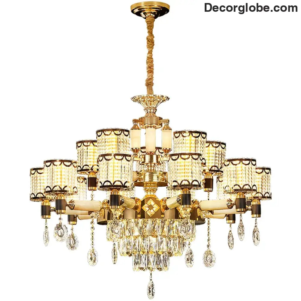 Exquisite Crystal Pendant Chandelier - A Luxurious and Romantic Lighting Fixture for Your Living Space - DecorGlobe
