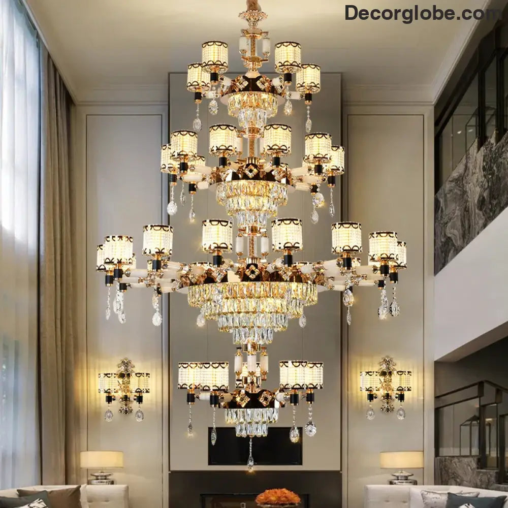Exquisite Crystal Pendant Chandelier - A Luxurious and Romantic Lighting Fixture for Your Living Space - DecorGlobe