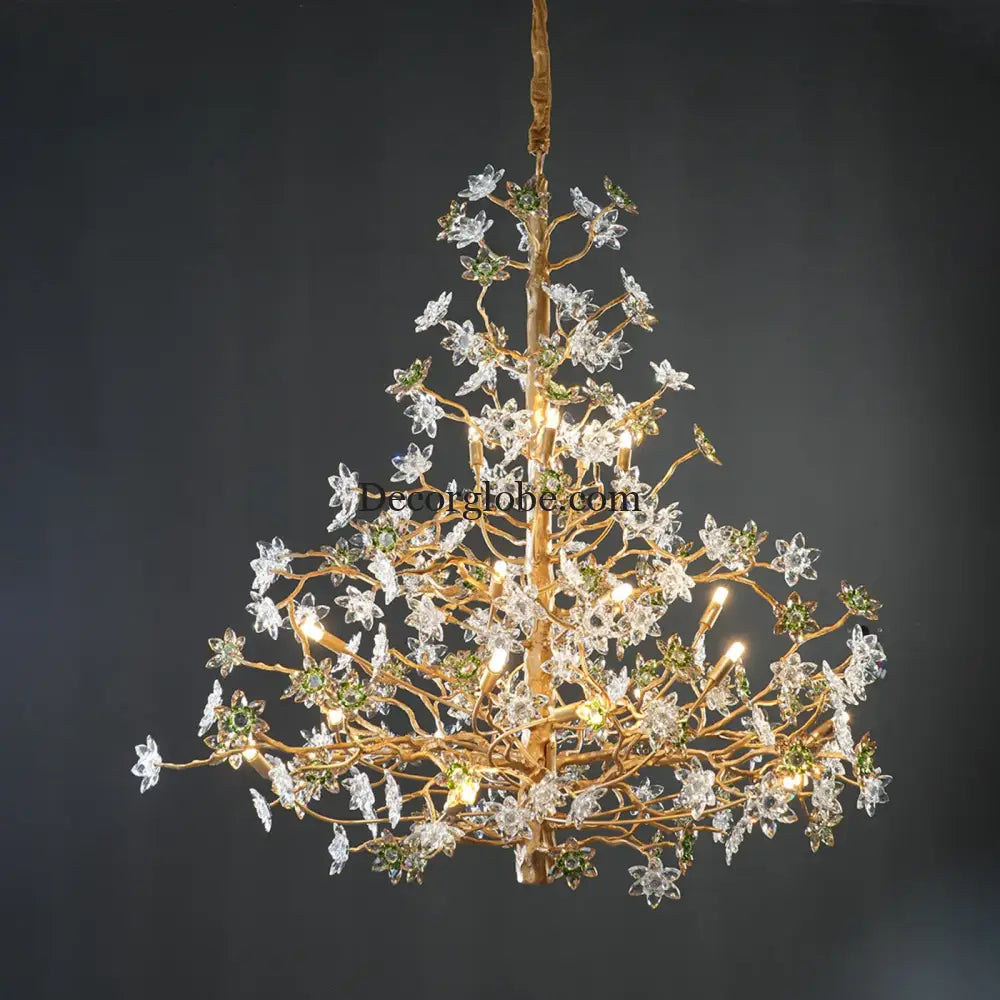 Solid Brass Branch Crystal Chandelier Chandelier