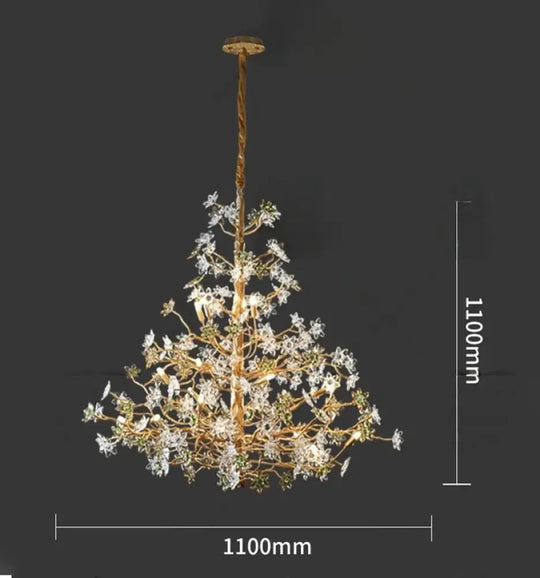 Solid Brass Branch Crystal Chandelier Dia110cmx H110CM / Neutral white 4000K Chandelier