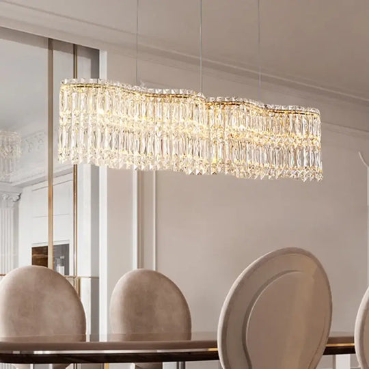 Flower Wave Crystal Luxury Ceiling Chandeliers - Modern LED Lustre Hanging Lamps for Dining Room - DecorGlobe